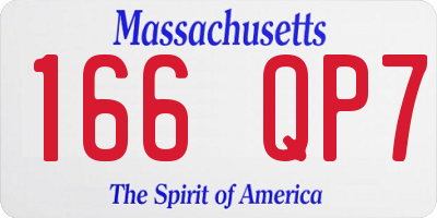 MA license plate 166QP7