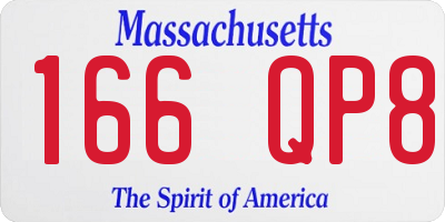 MA license plate 166QP8