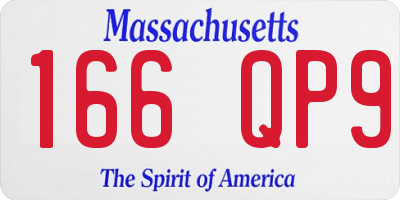 MA license plate 166QP9