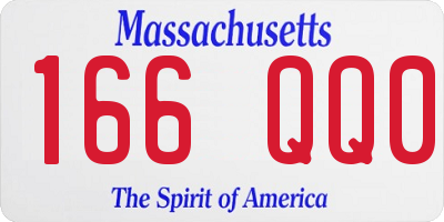 MA license plate 166QQ0