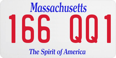MA license plate 166QQ1