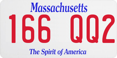 MA license plate 166QQ2