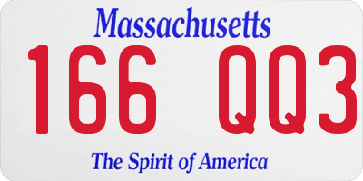 MA license plate 166QQ3