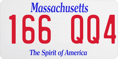 MA license plate 166QQ4