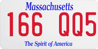 MA license plate 166QQ5