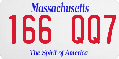 MA license plate 166QQ7