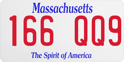 MA license plate 166QQ9