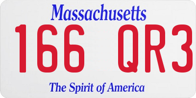MA license plate 166QR3