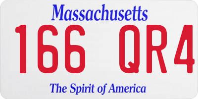 MA license plate 166QR4