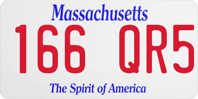 MA license plate 166QR5