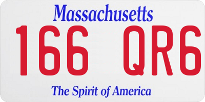 MA license plate 166QR6