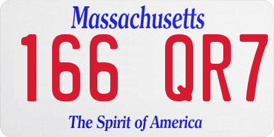 MA license plate 166QR7