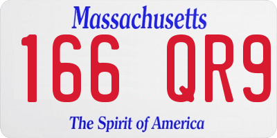 MA license plate 166QR9
