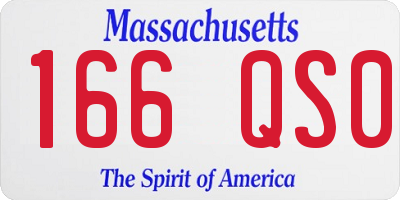 MA license plate 166QS0
