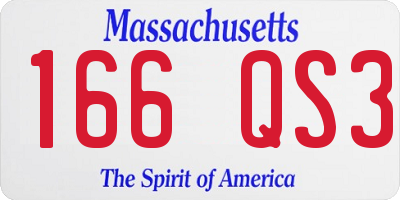 MA license plate 166QS3