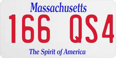 MA license plate 166QS4