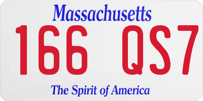 MA license plate 166QS7