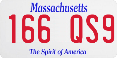 MA license plate 166QS9