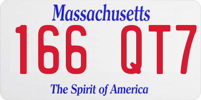 MA license plate 166QT7