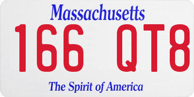 MA license plate 166QT8