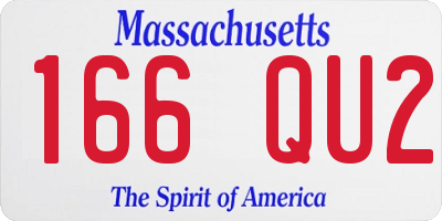 MA license plate 166QU2
