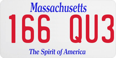 MA license plate 166QU3