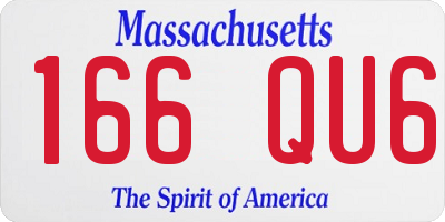 MA license plate 166QU6
