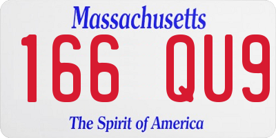 MA license plate 166QU9