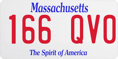 MA license plate 166QV0