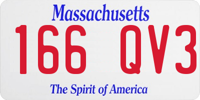 MA license plate 166QV3