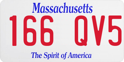 MA license plate 166QV5
