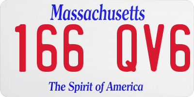 MA license plate 166QV6
