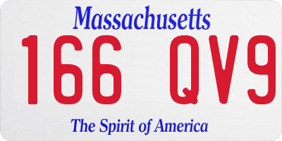 MA license plate 166QV9