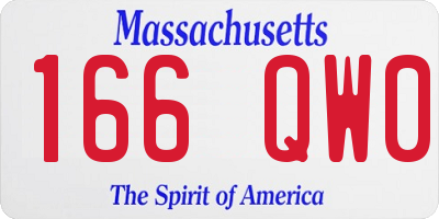 MA license plate 166QW0