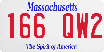 MA license plate 166QW2