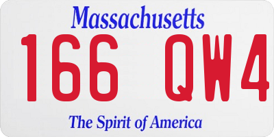 MA license plate 166QW4