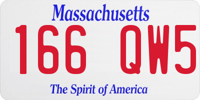 MA license plate 166QW5