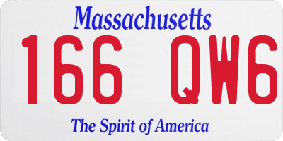MA license plate 166QW6