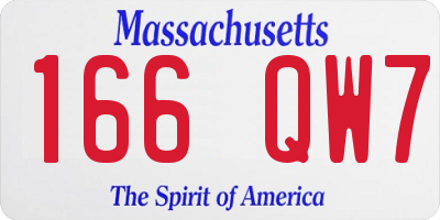 MA license plate 166QW7