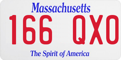 MA license plate 166QX0