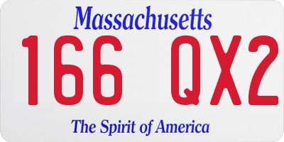 MA license plate 166QX2