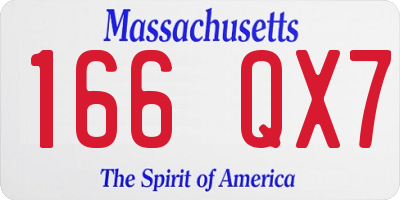 MA license plate 166QX7