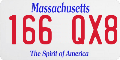 MA license plate 166QX8