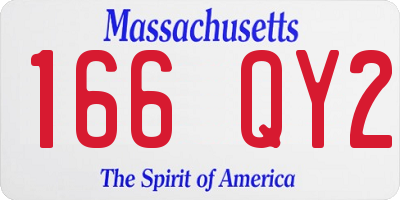MA license plate 166QY2