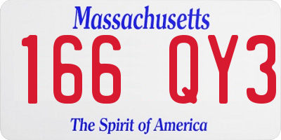 MA license plate 166QY3