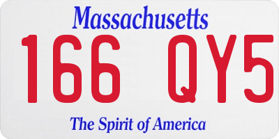 MA license plate 166QY5