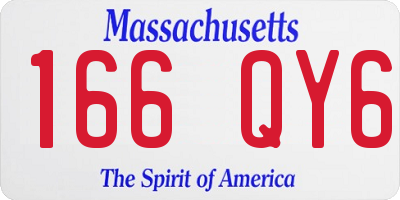 MA license plate 166QY6