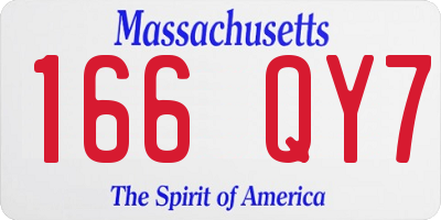 MA license plate 166QY7
