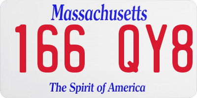 MA license plate 166QY8