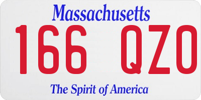 MA license plate 166QZ0